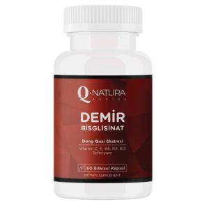 Demir Bisglisinat ( İRON ) complex 60 Bitkisel Kapsül (Dong Quai, Ahududu,Vit C,E,B12,B6, folik asit,selenyum)